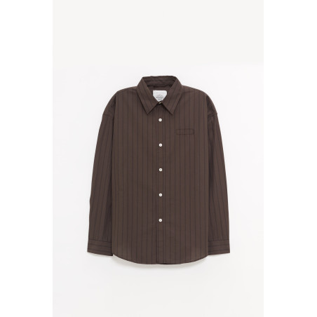 MFPEN DARK BROWN TRIPLE STRIPE ESSAY SHIRT